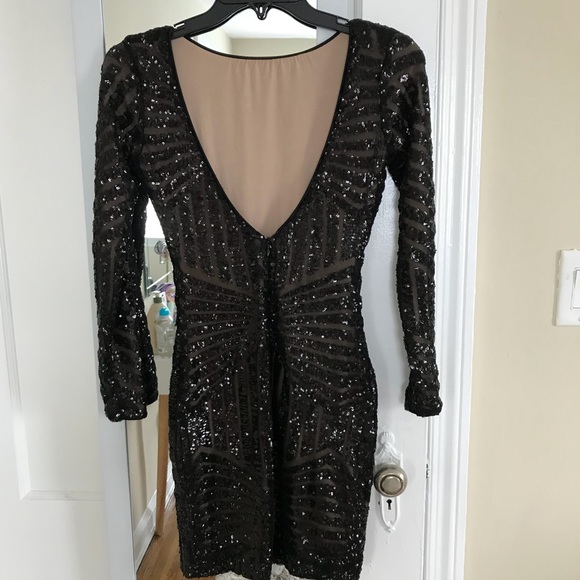 Dress the Population Dresses & Skirts - Long sleeve black sequin dress